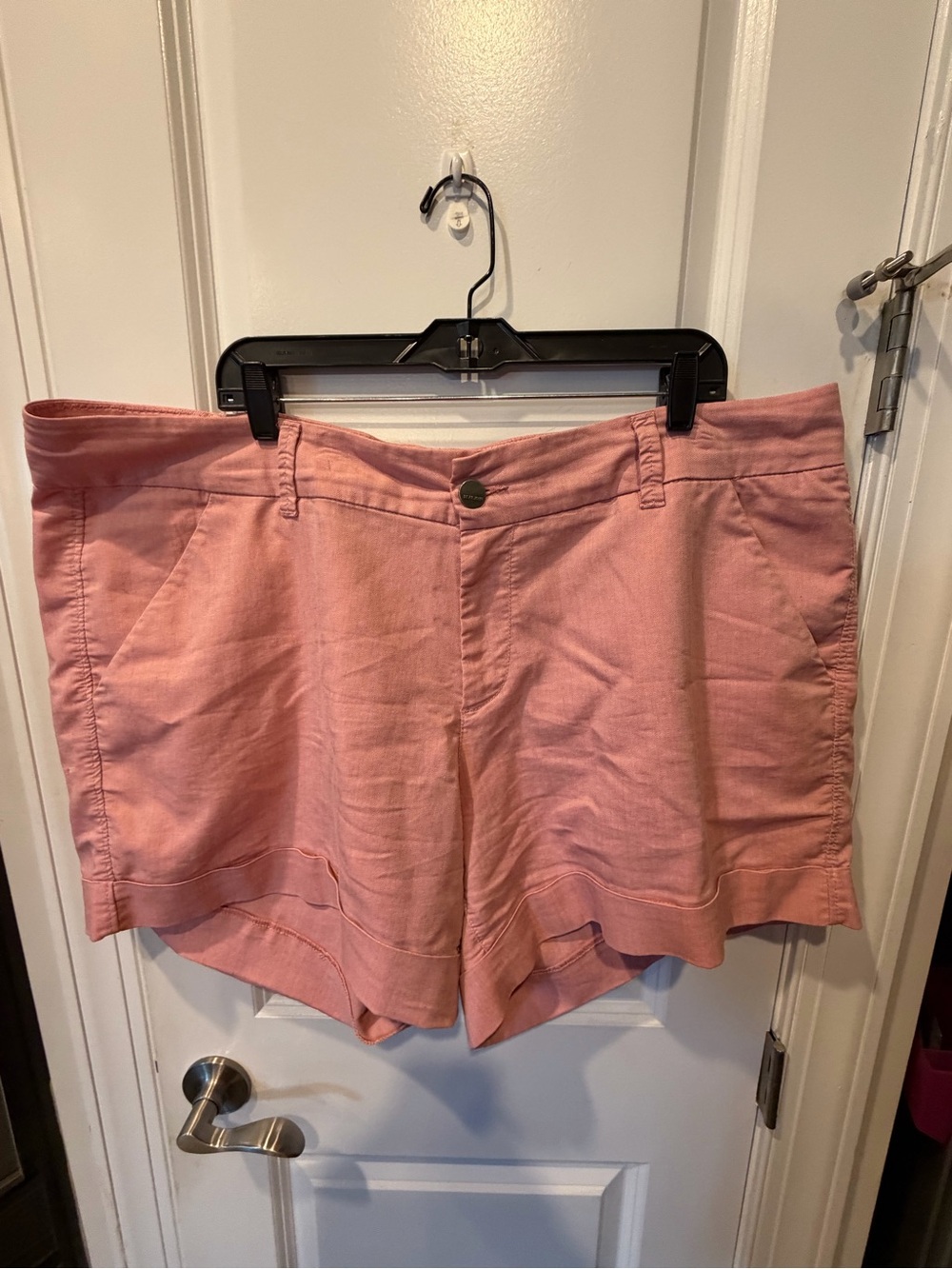 Dear John Blush Pink Mid-Rise Chino Shorts, 24W
